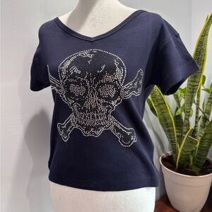 Navy Blue Skull Shirt